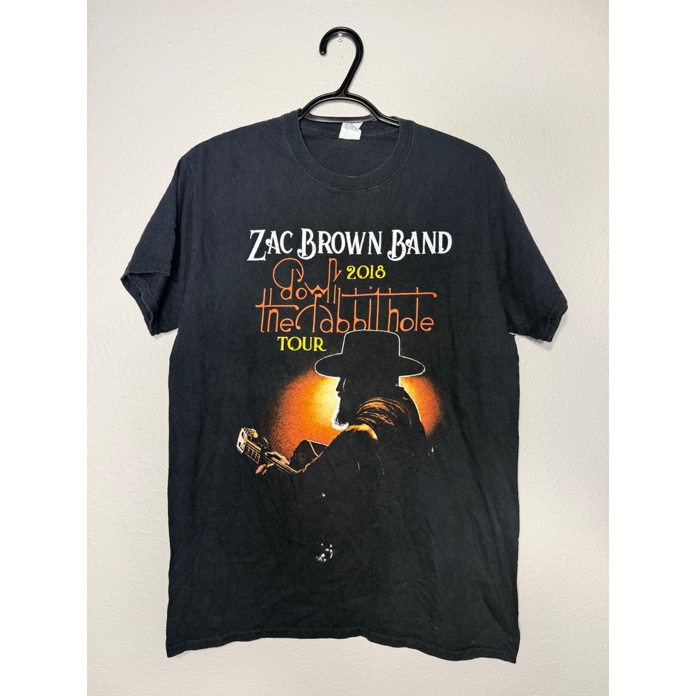 Zac Brown Band Down the Rabbit Hole 2018 Tour T-Shirt Black Mens Medium Concert